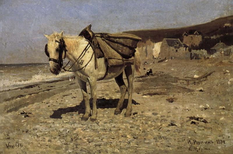 Ilia Efimovich Repin Normandy transported stone horse Norge oil painting art